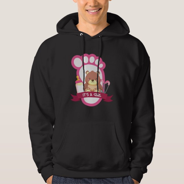 It s A Girl Gender Reveal Pregnancy  Sarcastic Hoodie (Front)