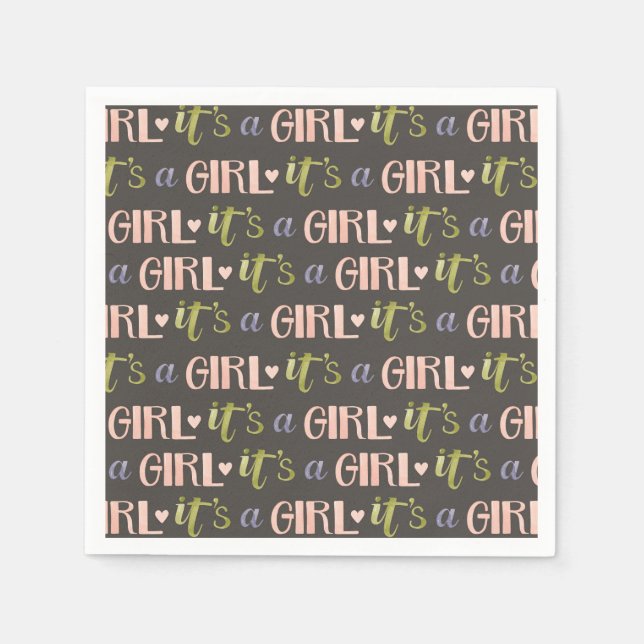 It’s a Girl New Baby Paper Napkin (Front)
