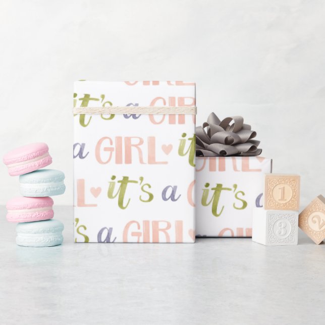 It’s A Girl New Baby Wrapping Paper (Baby Shower)