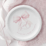 It’s a Girl Pink Bow Baby Shower Paper Plate<br><div class="desc">It’s a Girl Pink Bow Baby Shower Paper Plates</div>