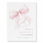 It’s a Girl Pink Bow Baby Shower Welcome Sign