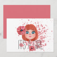 It’s a girl, pink flower, baby girl, birth