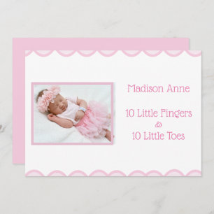 It’s a Girl Script Photo Girly Pink Birth Announcement