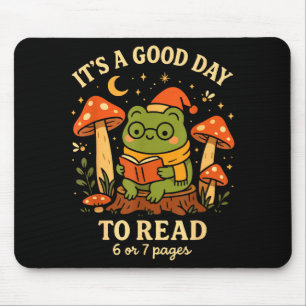 It’s A Good Day To Read 6 Or 7 Pages Cute Frog Rea Mouse Pad