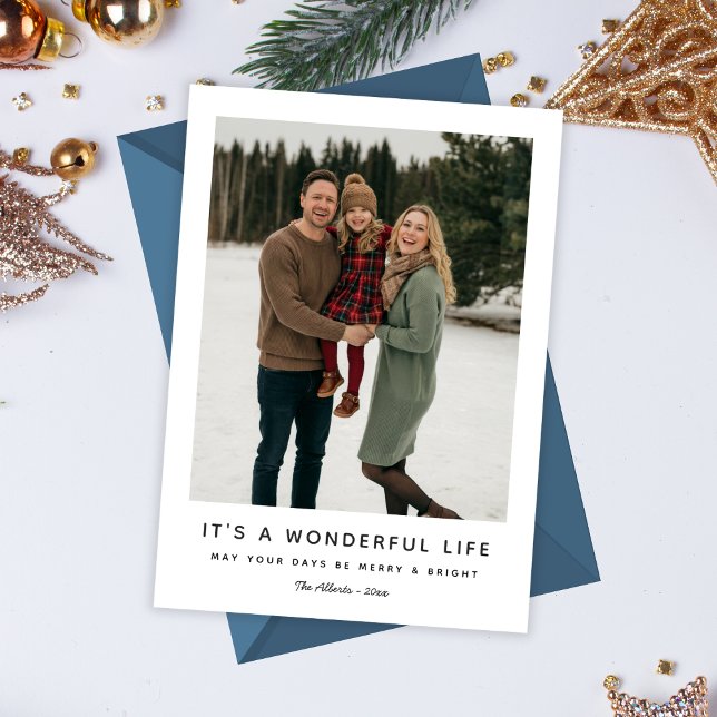 It’s a Wonderful Life Snowy Christmas Family Photo Holiday Card (Creator Uploaded)