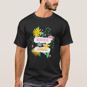 It s Beautiful Day For Learning Retro Teacher Stud T-Shirt