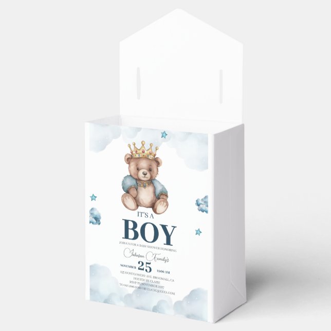 IT’S BOY Bear Baby Shower Favour Box (Opened)