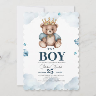 IT’S BOY Bear Baby Shower Invitation