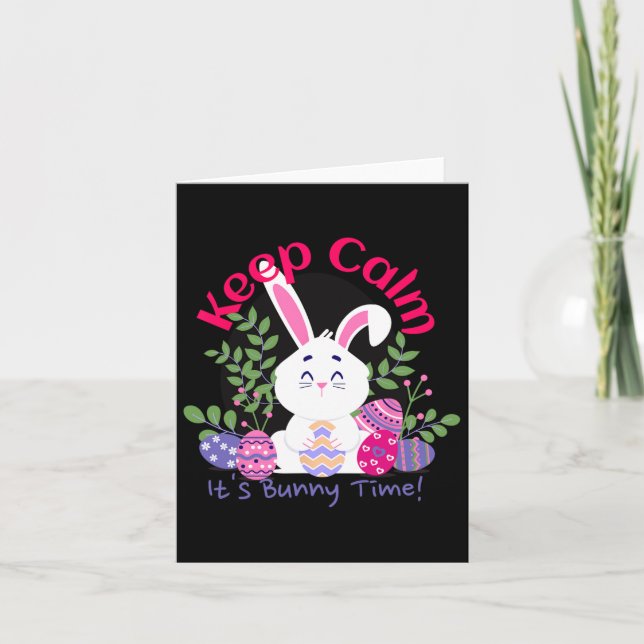 It’s Bunny Time Funny Easter Sunday Egg Hunting Gi Card (Front)