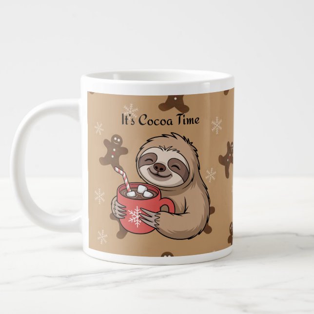 It’s Cocoa Time | Cozy Winter Quote Large Coffee Mug (Left)