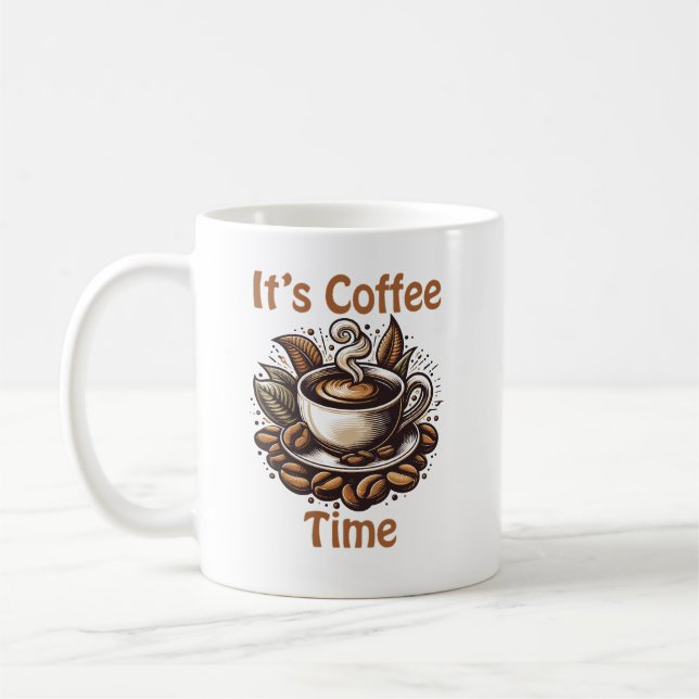It’s Coffee Time – Cosy Coffee Beans Mug (Left)