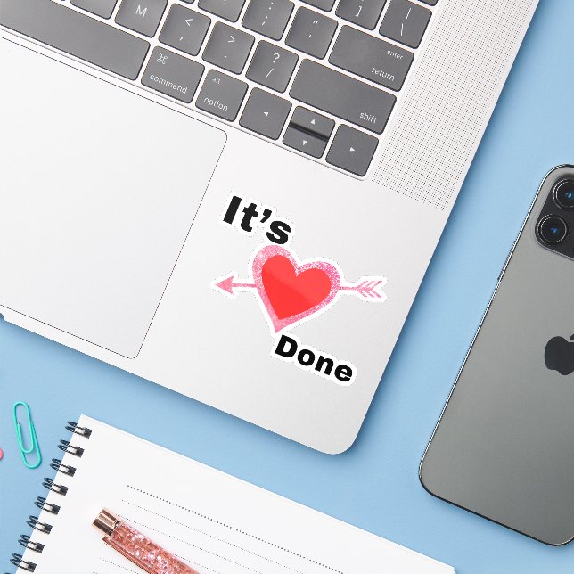 It’s Done Heart Graphic Sticker (Laptop w/ iPhone)
