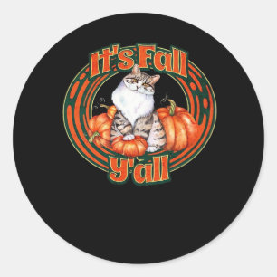It’s Fall Y’all And Pumpkins Classic Round Sticker