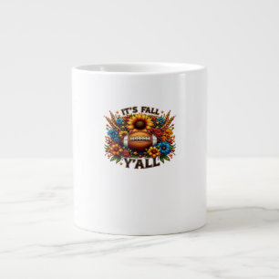 It’s Fall Y’all Autumn Football Large Coffee Mug