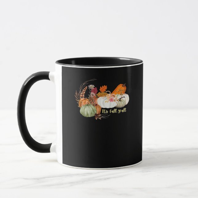 It’s Fall Y’all Autumn Halloween Design Fitted Mug (Left)