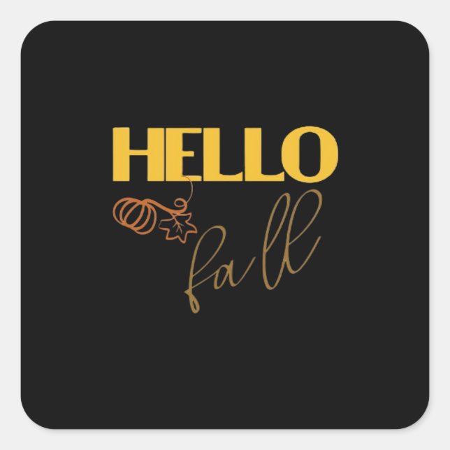 It’s Fall Y’all Autumn Leave Design Cute Pumpkin V Square Sticker (Front)