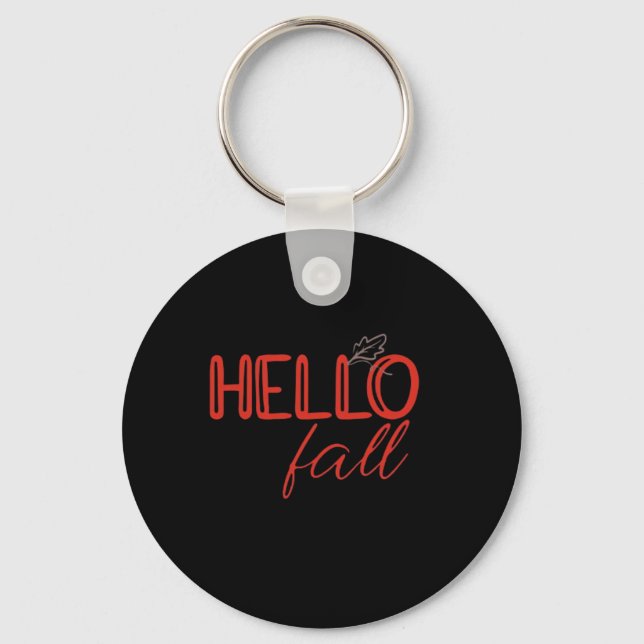It’s Fall Y’all Autumn Leaves Cute Pumpkin Funny Key Ring (Front)