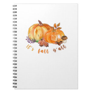 It’s Fall Y’all Autumn Leaves Pumpkin And Mushroom Notebook