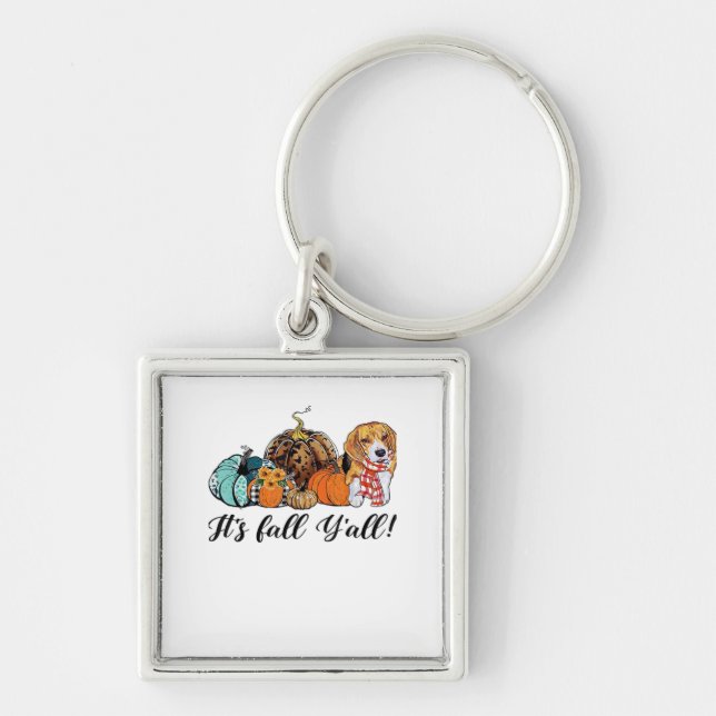 It’s Fall Y’all Beagle Cute Dog Lover Fall Thanksg Key Ring (Front)