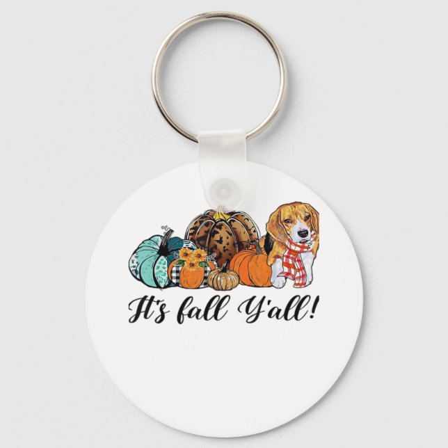 It’s Fall Y’all Beagle Cute Dog Lover Fall Thanksg Key Ring (Front)