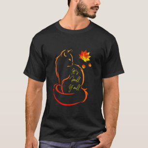 It s Fall Y all Cat Cat Autumn Leaves Kitten Lover T-Shirt