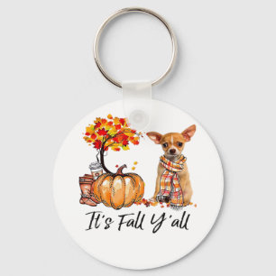 It’s Fall Y’all Chihuahua Dog Halloween Key Ring