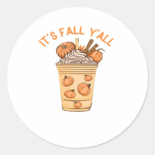 It’s Fall Y’all Cool Retro Classic Round Sticker