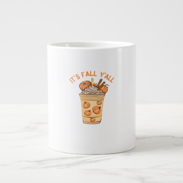 It’s Fall Y’all Cool Retro Large Coffee Mug (Front)
