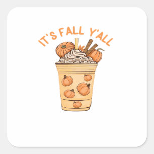 It’s Fall Y’all Cool Retro Square Sticker