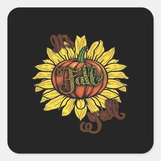 It’s Fall Y’all Creative Casual Square Sticker (Front)