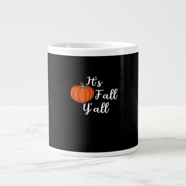 It’s Fall Y’all Cute Fall Aesthetic Style Large Coffee Mug (Front)