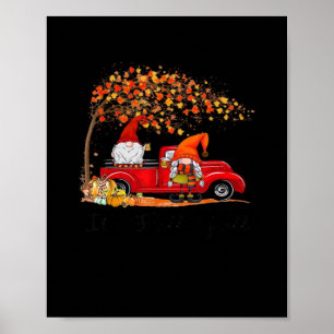 It’s Fall Y’all Cute Gnomes Tree Fall Leaves Poster