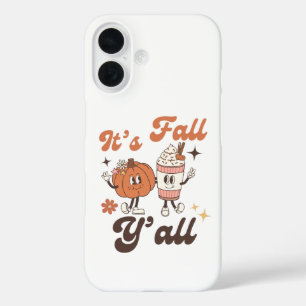 It’s Fall Y’all – Cute Kawaii Pumpkin Spice Latte iPhone 16 Case