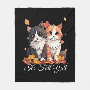 It’s Fall Y’all Cute Kittens Fleece Blanket