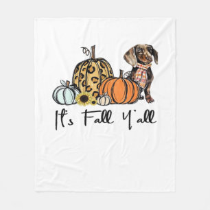 It’s Fall Y’all Dachshund Funny Casual Fleece Blanket