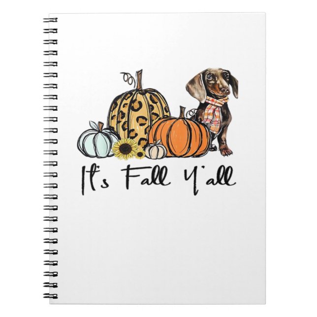 It’s Fall Y’all Dachshund Funny Casual Notebook (Front)