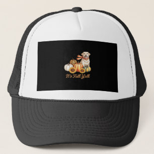 It’s Fall Y’all Dog Leopard Pumpkin Fall Creative Trucker Hat