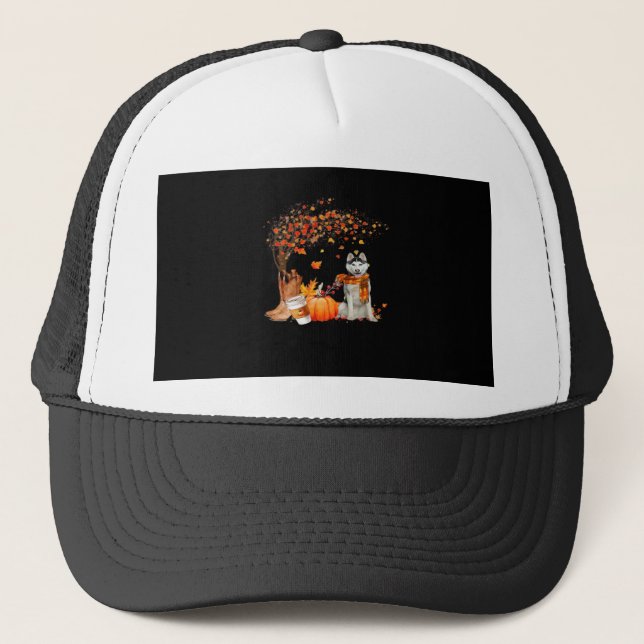 It’s Fall Y’all Dog Thanksgiving Halloween Aesthet Trucker Hat (Front)