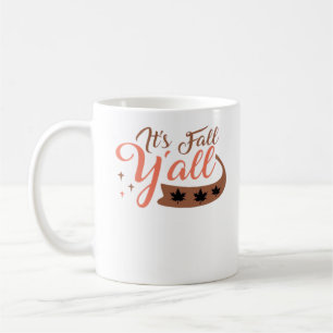 It’s Fall Y’all, Fall Pumpkin Skeleton Creepy Leaf Coffee Mug