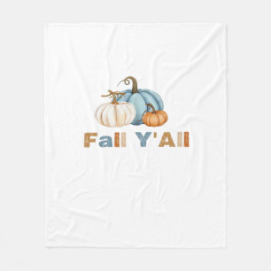 It’s Fall Y’all, Fall Season, Pumpkins Fleece Blanket