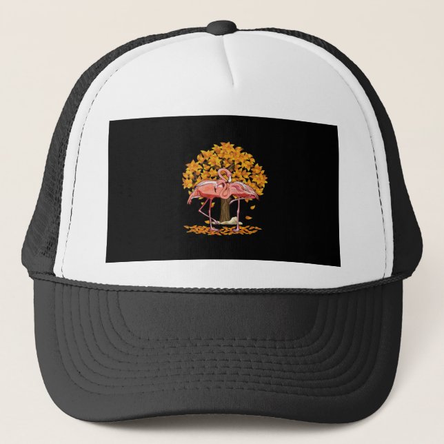 It’s Fall Y’all Flamingo Autumn Style Trucker Hat (Front)