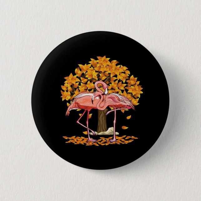 It’s Fall Y’all Flamingo Thanksgiving Halloween 6 Cm Round Badge (Front)