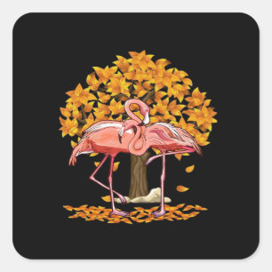 It’s Fall Y’all Flamingo Thanksgiving Halloween Square Sticker