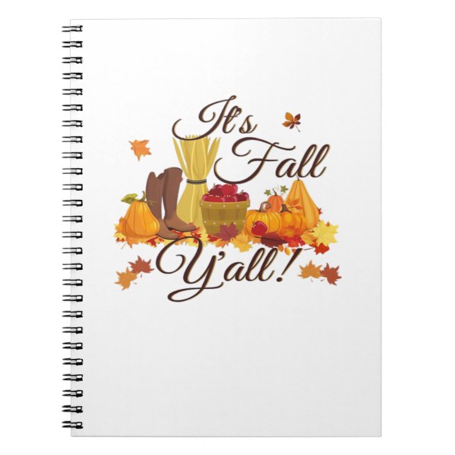 It’s Fall Y’all Funny & Cool Retro Notebook (Front)