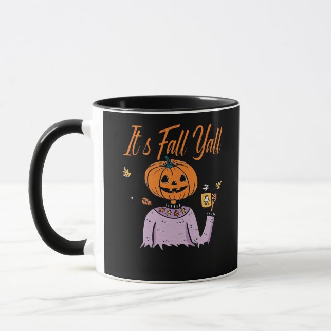It’s Fall Y’all Funny Minimal Style Mug (Left)