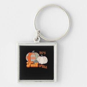 It’s Fall Y’all, Funny Pumpkins Chevron Pattern Key Ring