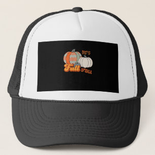 It’s Fall Y’all, Funny Pumpkins Chevron Pattern Trucker Hat
