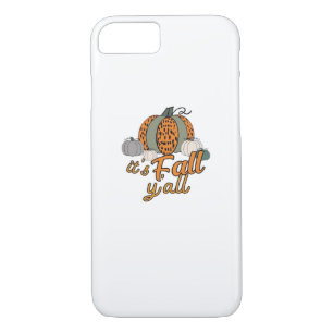 It’s Fall Y’all, Funny Pumpkins Leopard Pattern iPhone 8/7 Case