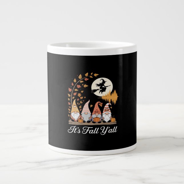It’s Fall Y’all Gnomes Autumn Design Large Coffee Mug (Front)