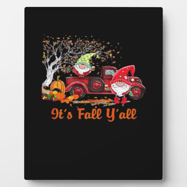 It’s Fall Y’all Gnomes Pumpkin Spice Style Plaque (Front)